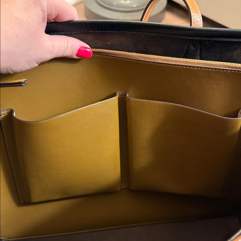 Tory Burch Perry Gingham Triple-Compartment Tote - Picture 8 of 9